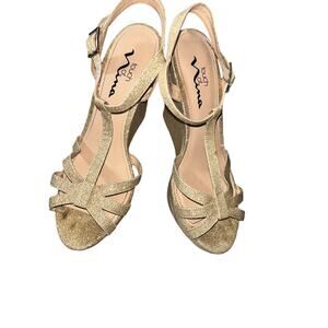 Touch of Nina‎ Shoes Platform Gold Party/Wedding Shoes size 8.5M